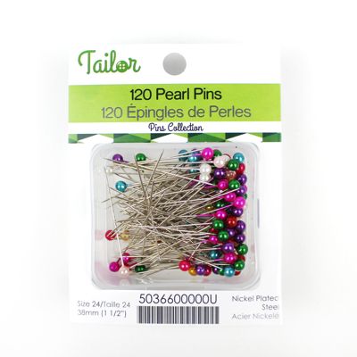 PEARL PINS 38MM ASSORTED COLOUR