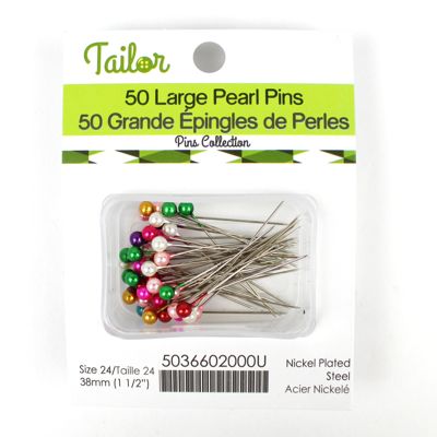 LARGE PEARL PINS 38MM ASSORTED COLOUR