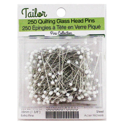 QUILTING GLASS HEAD PINS 35MM EXTRA FINE