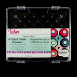 THREAD ORGANIZER - 50 SPOOL  CLEAR BASE WITH CLEAR LID