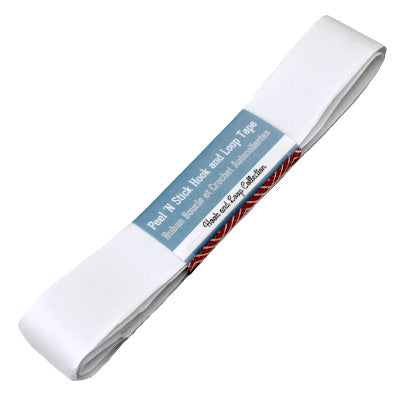 white 2.54 peel and stick hook and loop hank