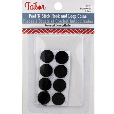 14MM PEEL N STICK HOOK N LOOP COINS LIGHT DUTY