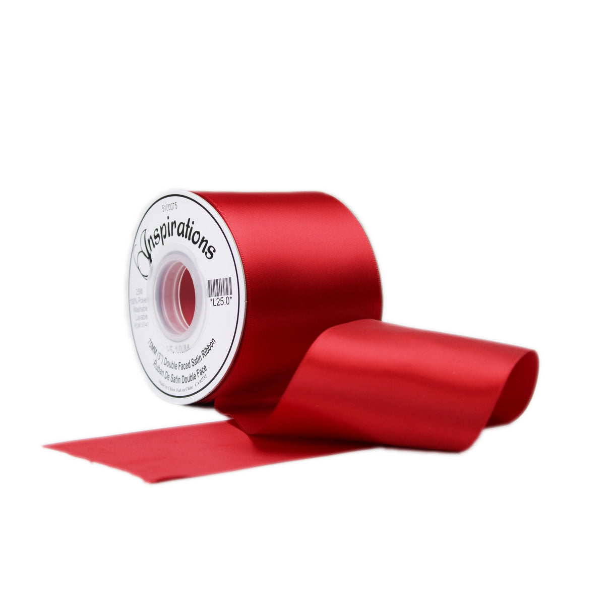 RIBBON 75MM DOUBLE FACED SATIN