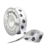 GROSGRAIN RIBBON PRINTED 25MM - DOGGIE PAWS