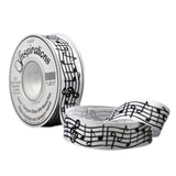 25MM GROSGRAIN RIBBON WITH MUSICAL PRINT