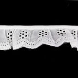 LACE EYELET RUFFLED 2.5CM