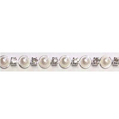TRIM RHINESTONE AND PEARL 7.5MM