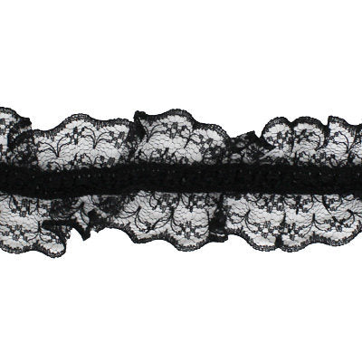 ELASTIC CENTER RUFFLED LACE 40MM