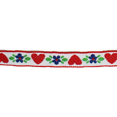 JACQUARD TAPE - FLORAL & HEART 1CM