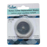  5 x replacement 28mm rotary blades for Tailor 28mm rotary cutter. comes with clear storage box