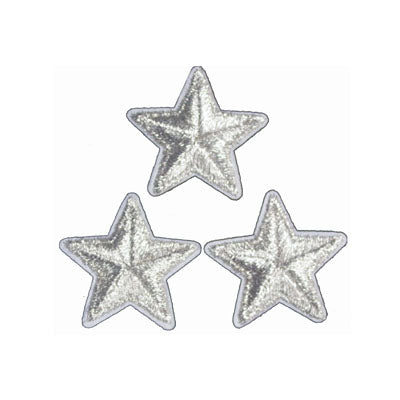 APPLIQUE 3 METALLIC STARS 3CM X 3CM