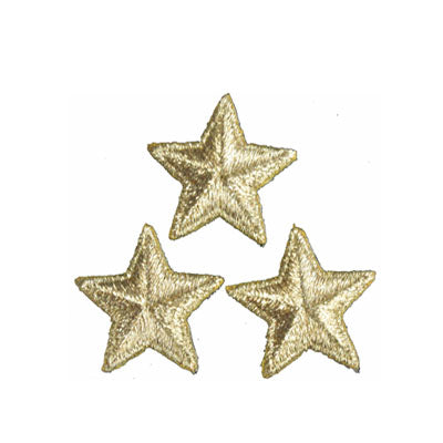 APPLIQUE 3 METALLIC STARS 3CM X 3CM