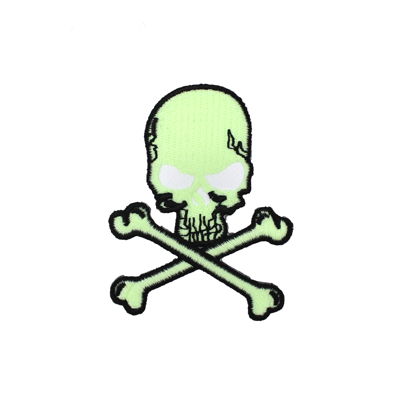SKULL APPLIQUE GLOW IN THE DARK 5.5CM X 7.5CM