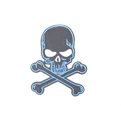 SKULL APPLIQUE GLOW IN THE DARK & REFLECTIVE 5.8CM X 7.5CM