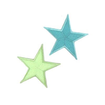 2 STARS APPLIQUE GLOW IN THE DARK 6.2CM X 6.2CM