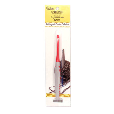CROCHET HOOKS - PLASTIC ERGONOMIC 5MM