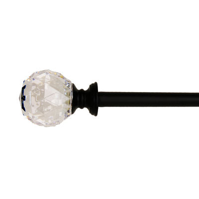 DRAPERY ROD 5/8" WITH TRIANGLE CRYSTAL BALL FINIALS 28"-48"