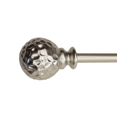 DRAPERY ROD 5/8" WITH HAMMERED BALL FINIALS 28"-48"