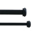 ADJUSTABLE DOUBLE DRAPERY ROD WITH ROUND FINIALS 36"-72"