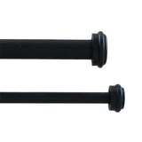 TAILOR HOME ADJUSTABLE DOUBLE DRAPERY ROD WITH ROUND FINIALS 72"-144"